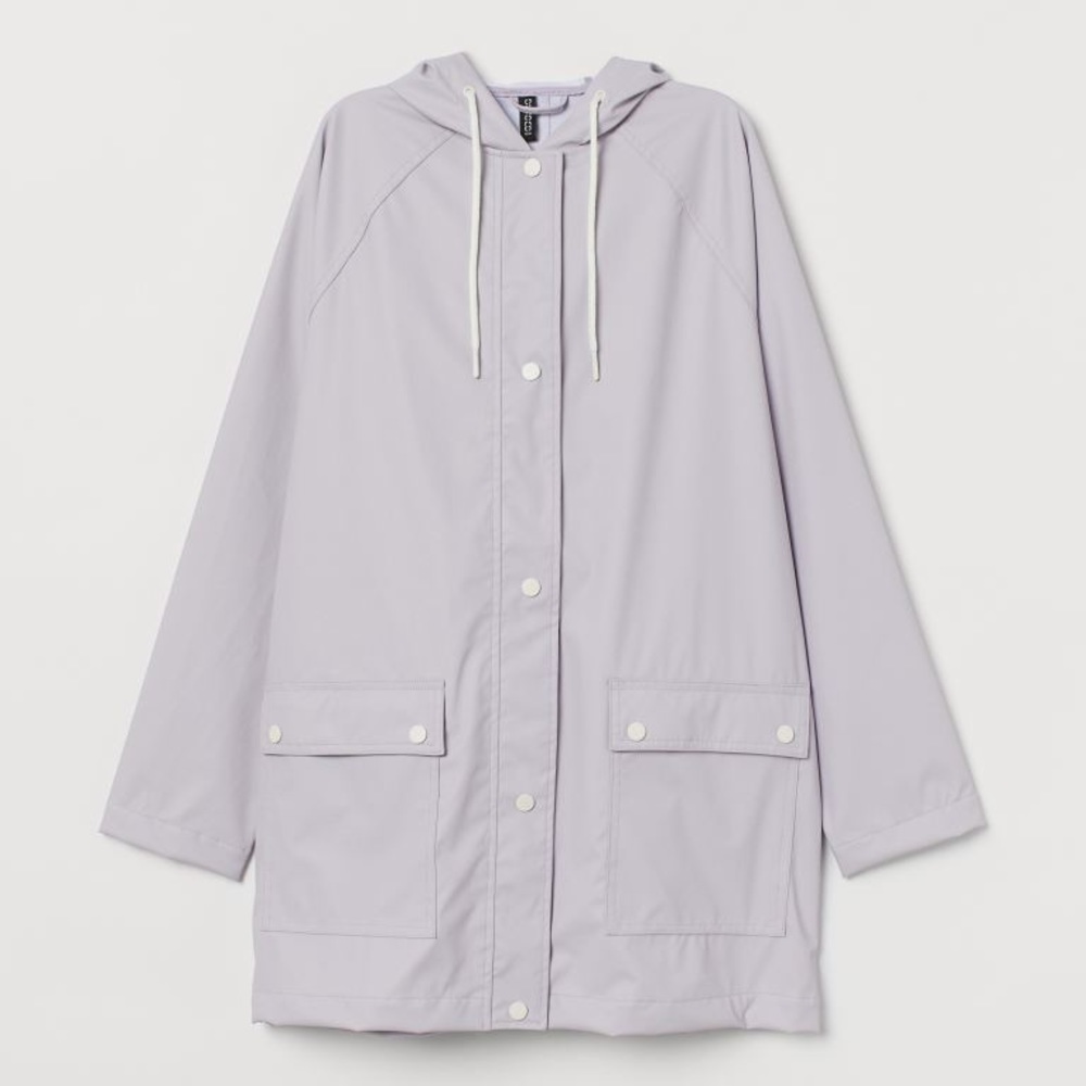 Light Purple Hooded Rain Jacket